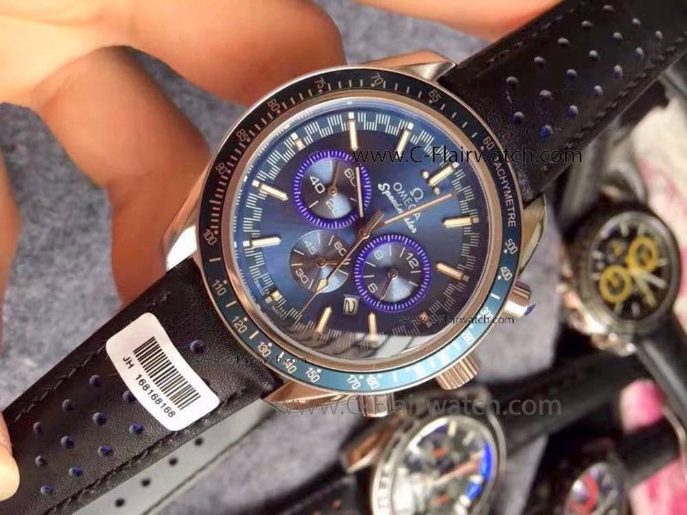 Omega Speedmaster Chronograph SS Watch Blue Dial